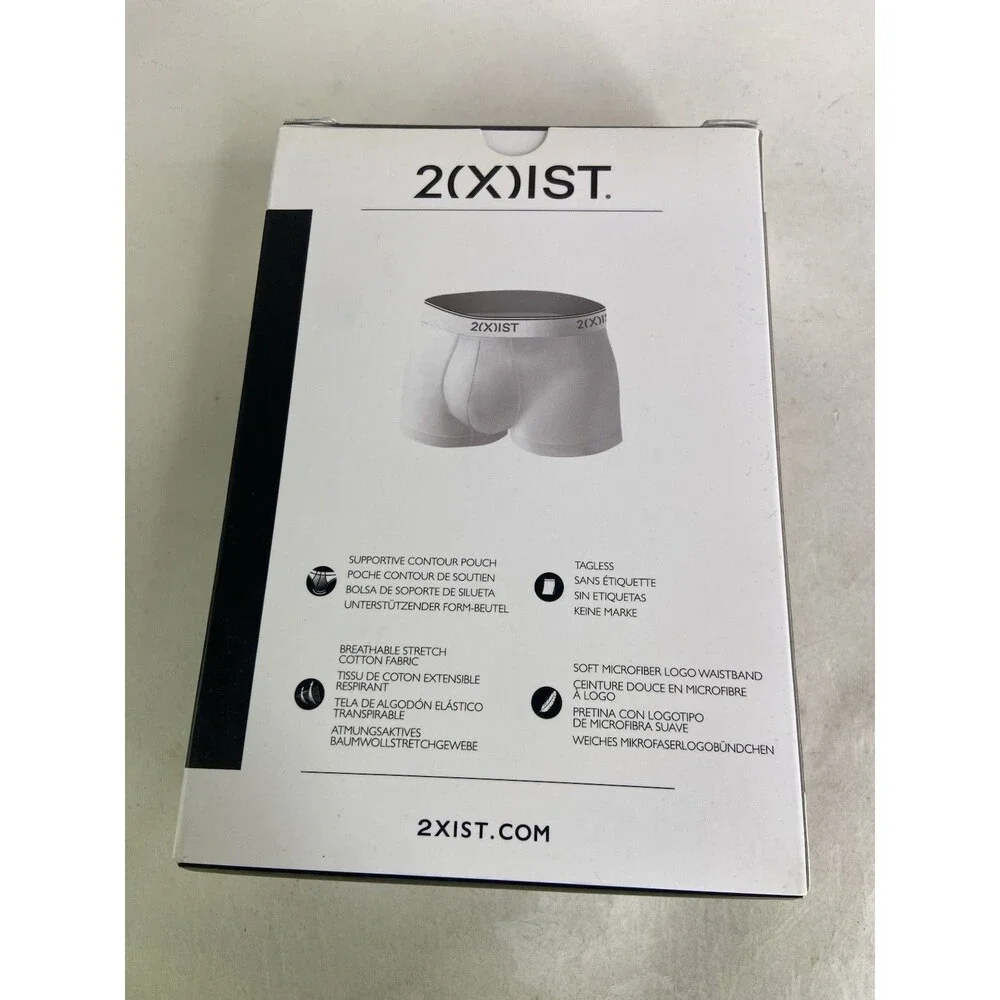 2xist Cotton Stretch 3 Pack No Show Trunks Boxer Briefs Underwear Mens Size XL